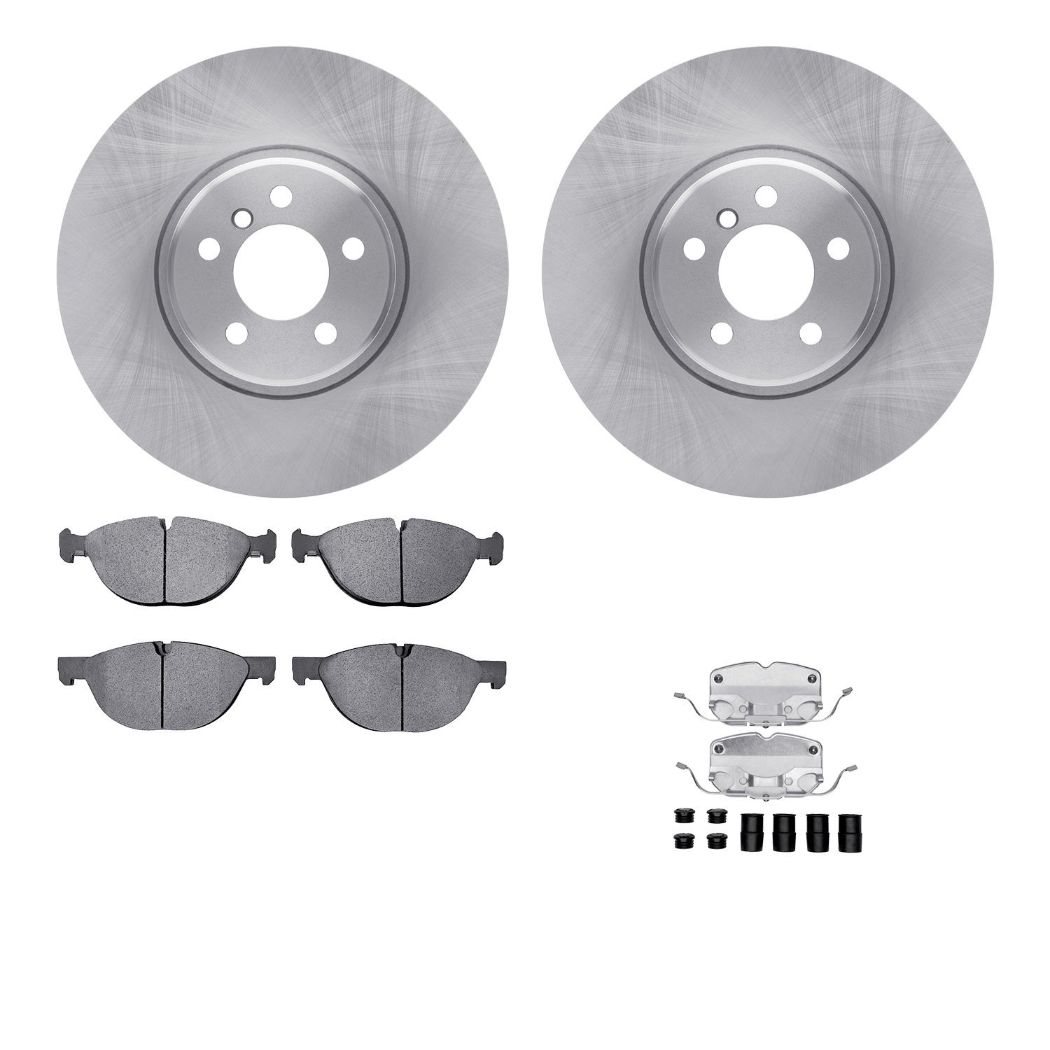 6512-31691 Brake Rotors w/5000 Advanced Brake Pads Kit with Hardware, 2014-2019 BMW, Position: Front