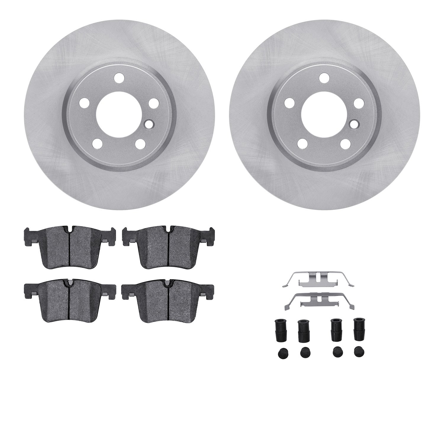 6512-31703 Brake Rotors w/5000 Advanced Brake Pads Kit with Hardware, 2015-2018 BMW, Position: Front