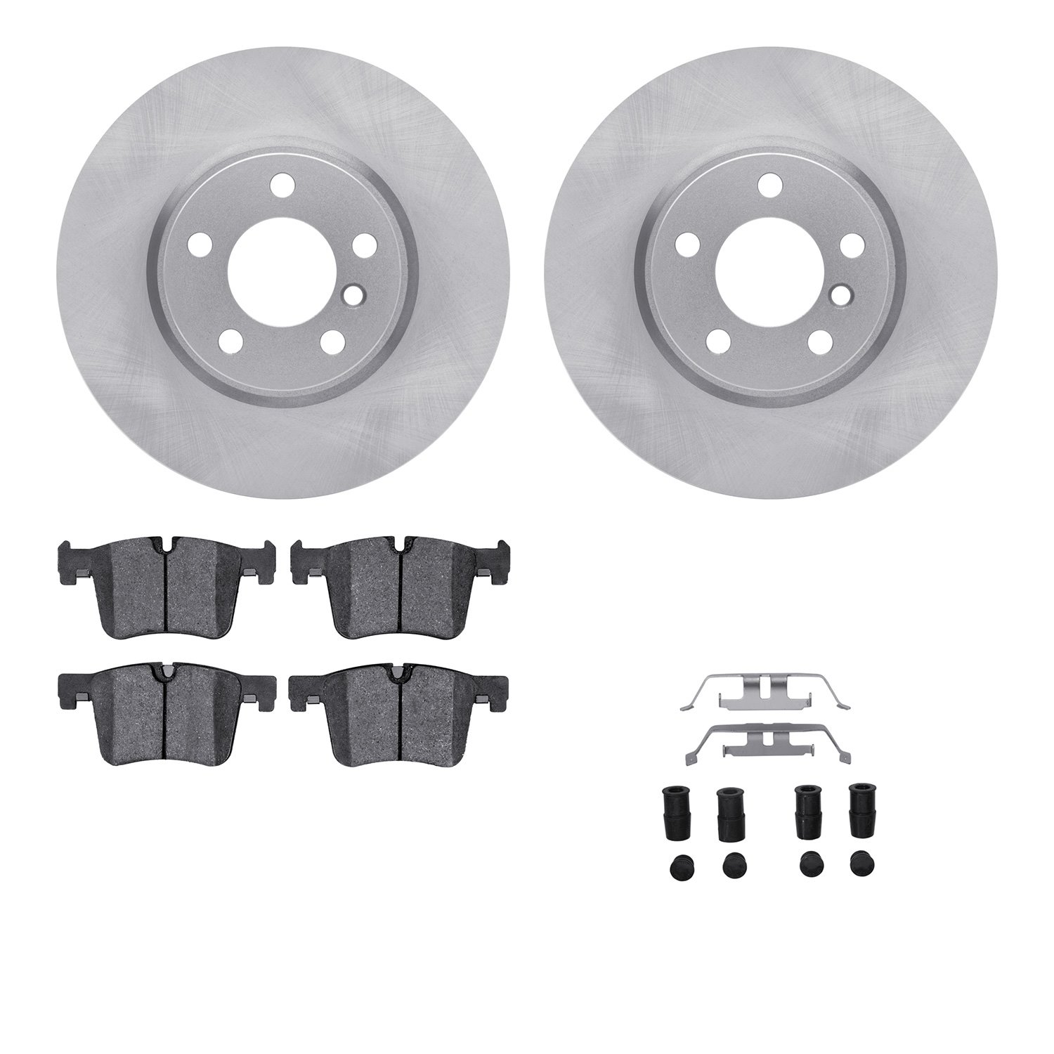 6512-31704 Brake Rotors w/5000 Advanced Brake Pads Kit with Hardware, 2011-2014 BMW, Position: Front