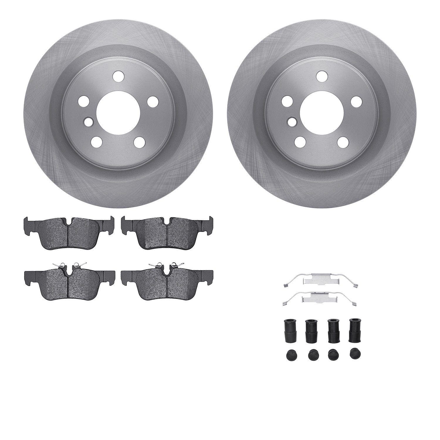 6512-31717 Brake Rotors w/5000 Advanced Brake Pads Kit with Hardware, Fits Select Multiple Makes/Models, Position: Rear
