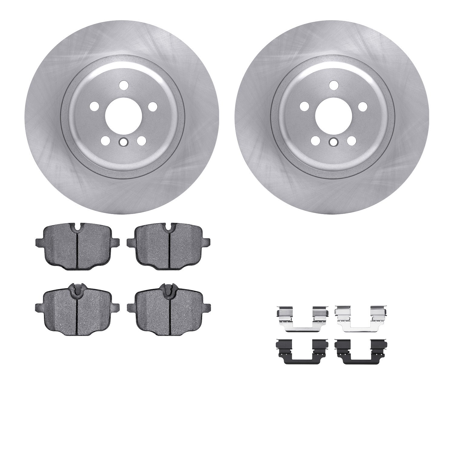 6512-31731 Brake Rotors w/5000 Advanced Brake Pads Kit with Hardware, 2016-2020 BMW, Position: Rear