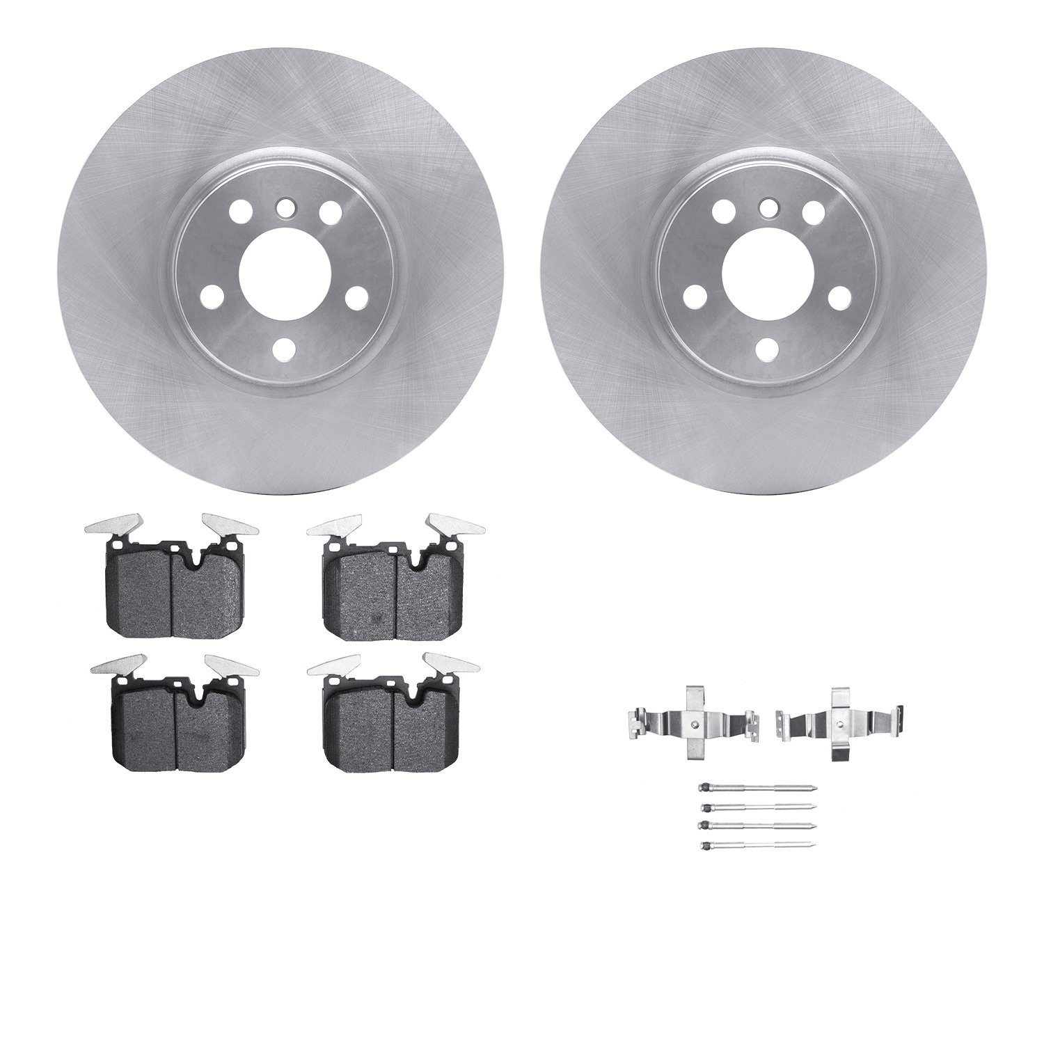 6512-32000 Brake Rotors w/5000 Advanced Brake Pads Kit with Hardware, Fits Select Mini, Position: Front