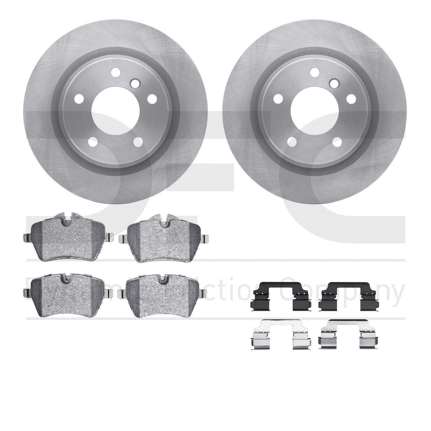 6512-32074 Brake Rotors w/5000 Advanced Brake Pads Kit with Hardware, 2013-2016 Mini, Position: Front