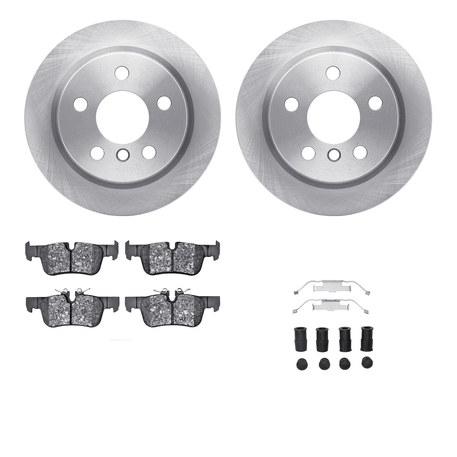 6512-32095 Brake Rotors w/5000 Advanced Brake Pads Kit with Hardware, 2015-2019 Multiple Makes/Models, Position: Rear