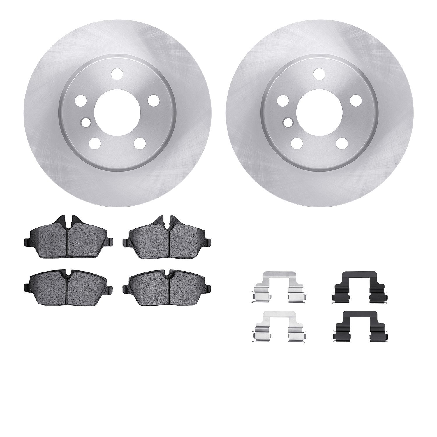 6512-32100 Brake Rotors w/5000 Advanced Brake Pads Kit with Hardware, Fits Select Mini, Position: Front