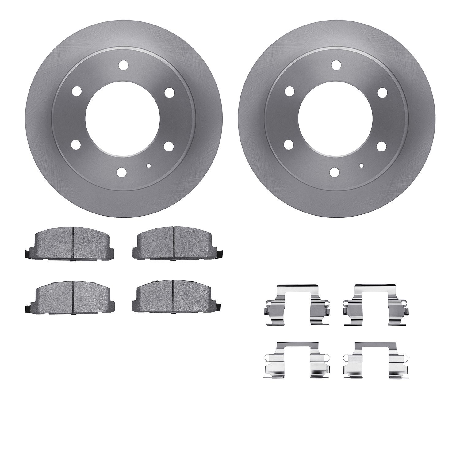 6512-37022 Brake Rotors w/5000 Advanced Brake Pads Kit with Hardware, 1986-1986 GM, Position: Front