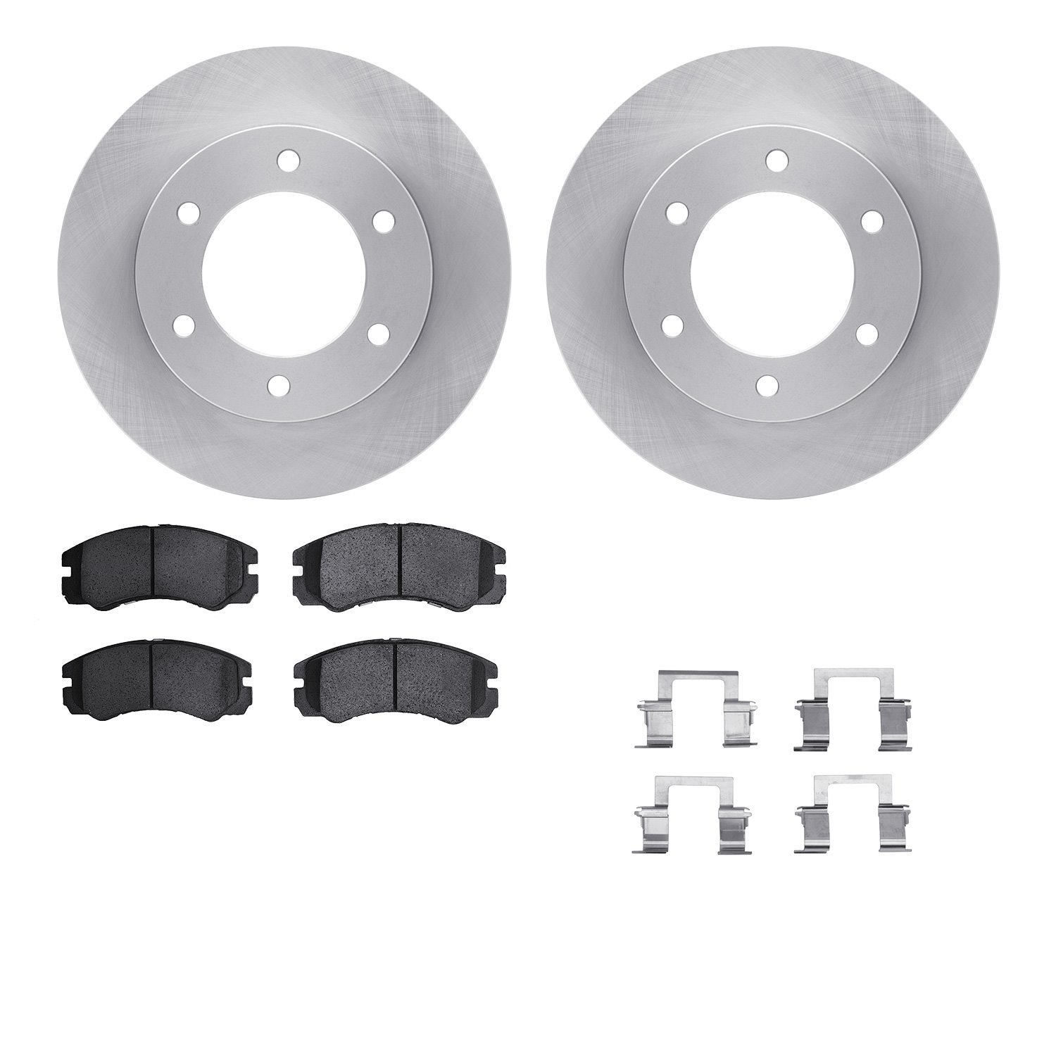 6512-37045 Brake Rotors w/5000 Advanced Brake Pads Kit with Hardware, 2001-2001 GM, Position: Front