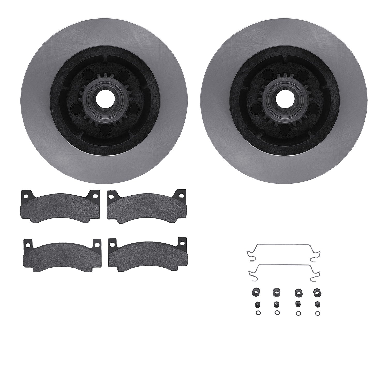 6512-39125 Brake Rotors w/5000 Advanced Brake Pads Kit with Hardware, 1977-1977 Mopar, Position: Front