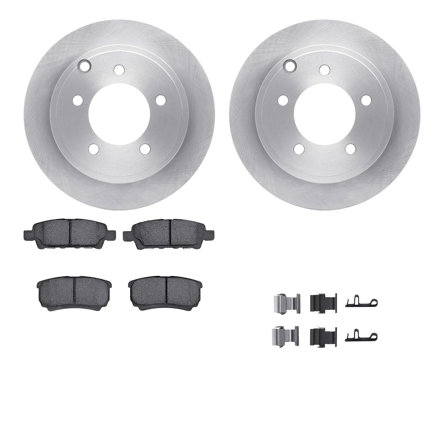 6512-39143 Brake Rotors w/5000 Advanced Brake Pads Kit with Hardware, 2007-2017 Multiple Makes/Models, Position: Rear