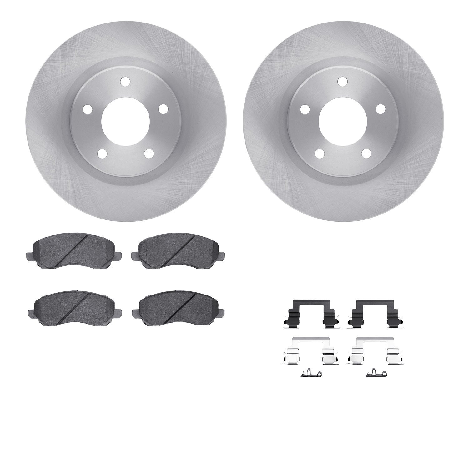6512-39147 Brake Rotors w/5000 Advanced Brake Pads Kit with Hardware, Fits Select Multiple Makes/Models, Position: Front