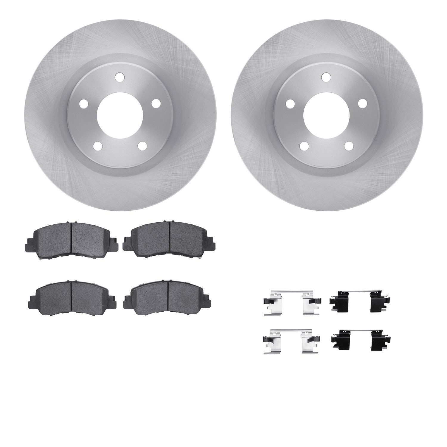 6512-39149 Brake Rotors w/5000 Advanced Brake Pads Kit with Hardware, Fits Select Mitsubishi, Position: Front