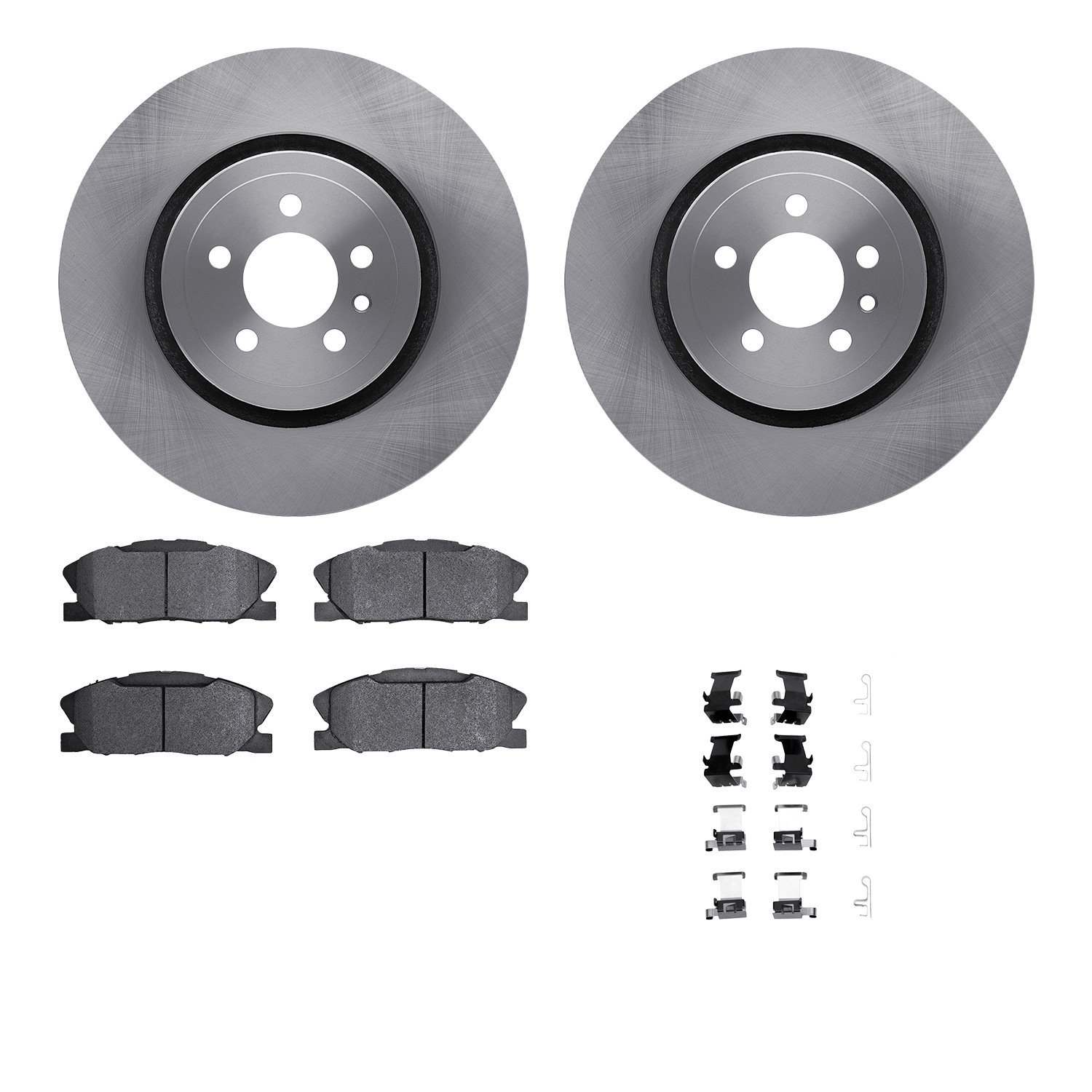 6512-40234 Brake Rotors w/5000 Advanced Brake Pads Kit with Hardware, Fits Select Mopar, Position: Front