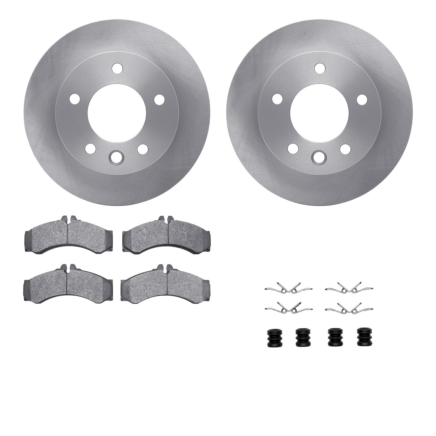 6512-40259 Brake Rotors w/5000 Advanced Brake Pads Kit with Hardware, 2003-2006 Mopar, Position: Front