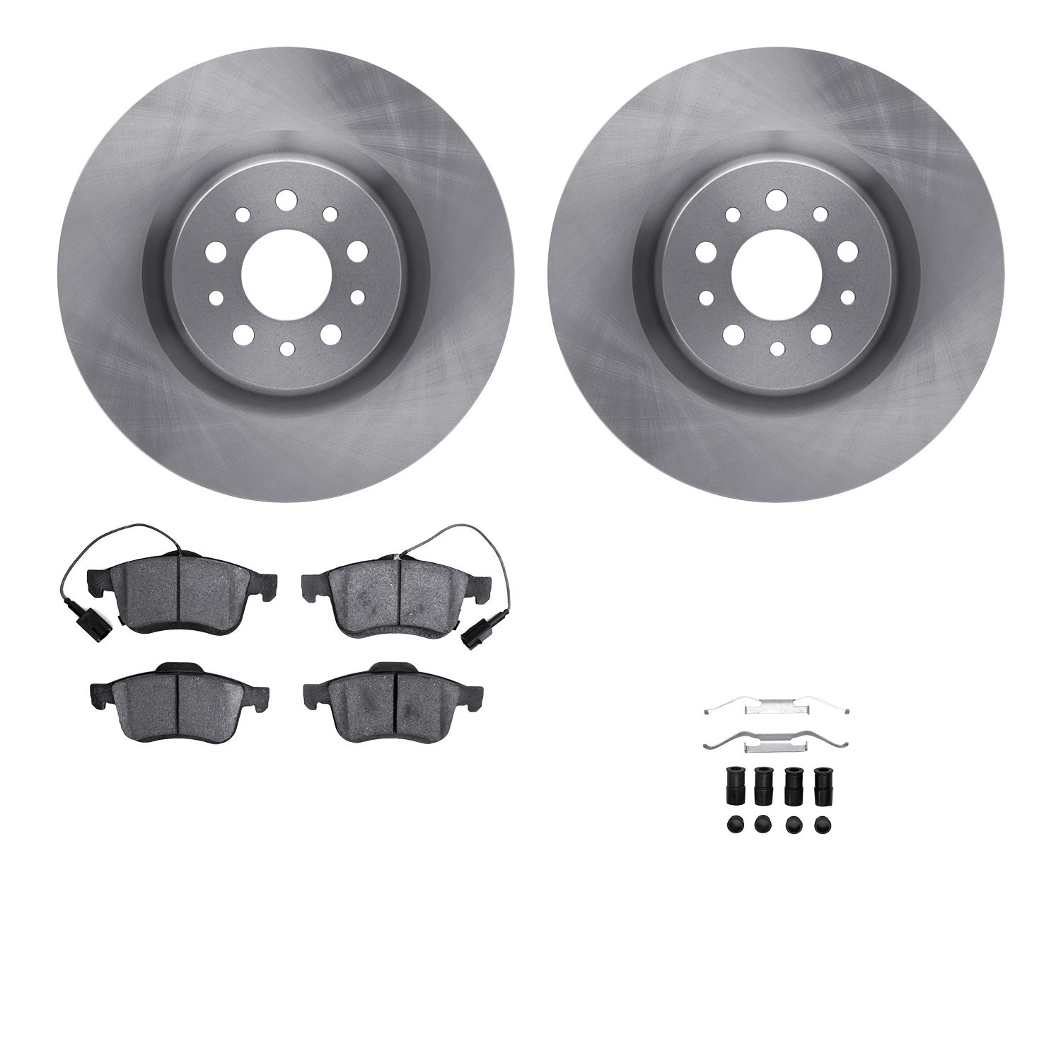 6512-40300 Brake Rotors w/5000 Advanced Brake Pads Kit with Hardware, 2015-2021 Mopar, Position: Front