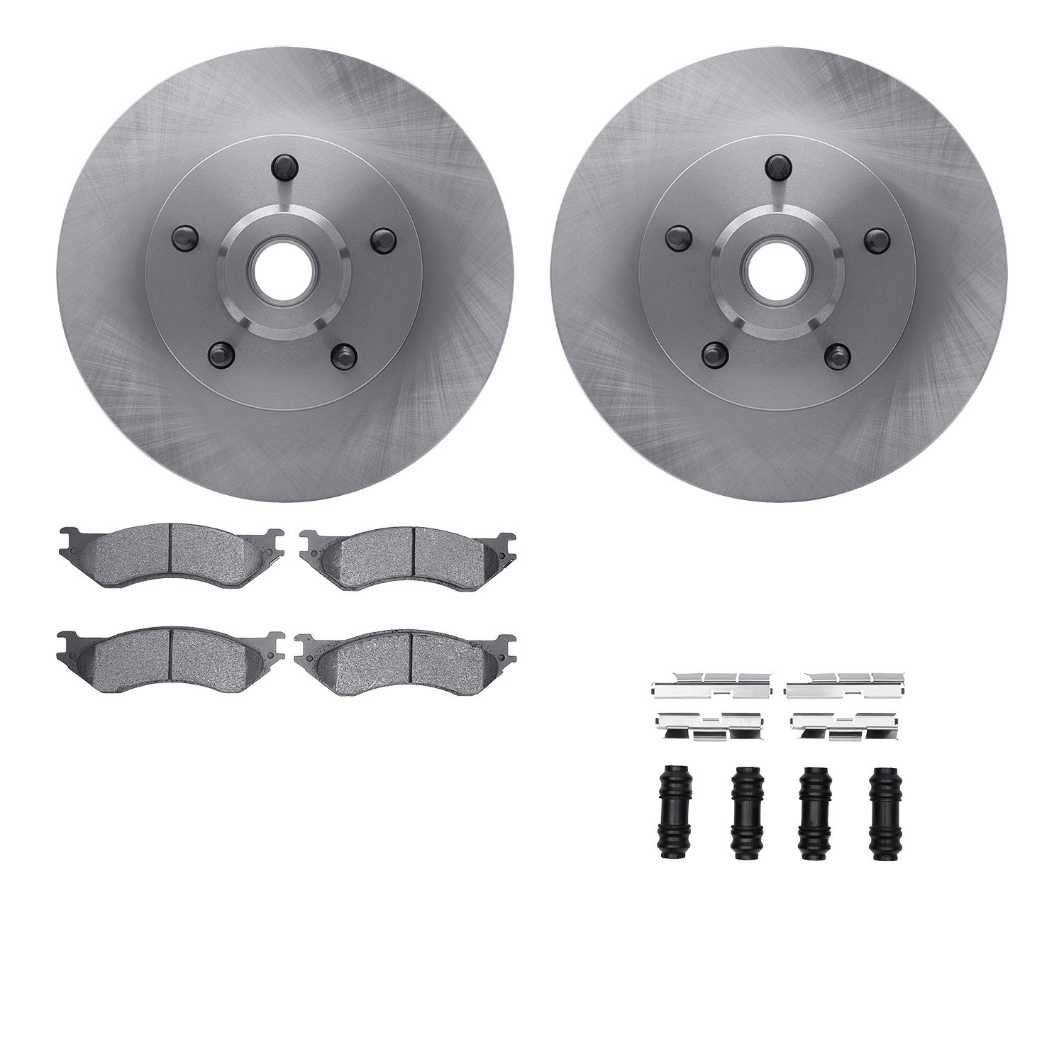 6512-40432 Brake Rotors w/5000 Advanced Brake Pads Kit with Hardware, 2003-2003 Mopar, Position: Front