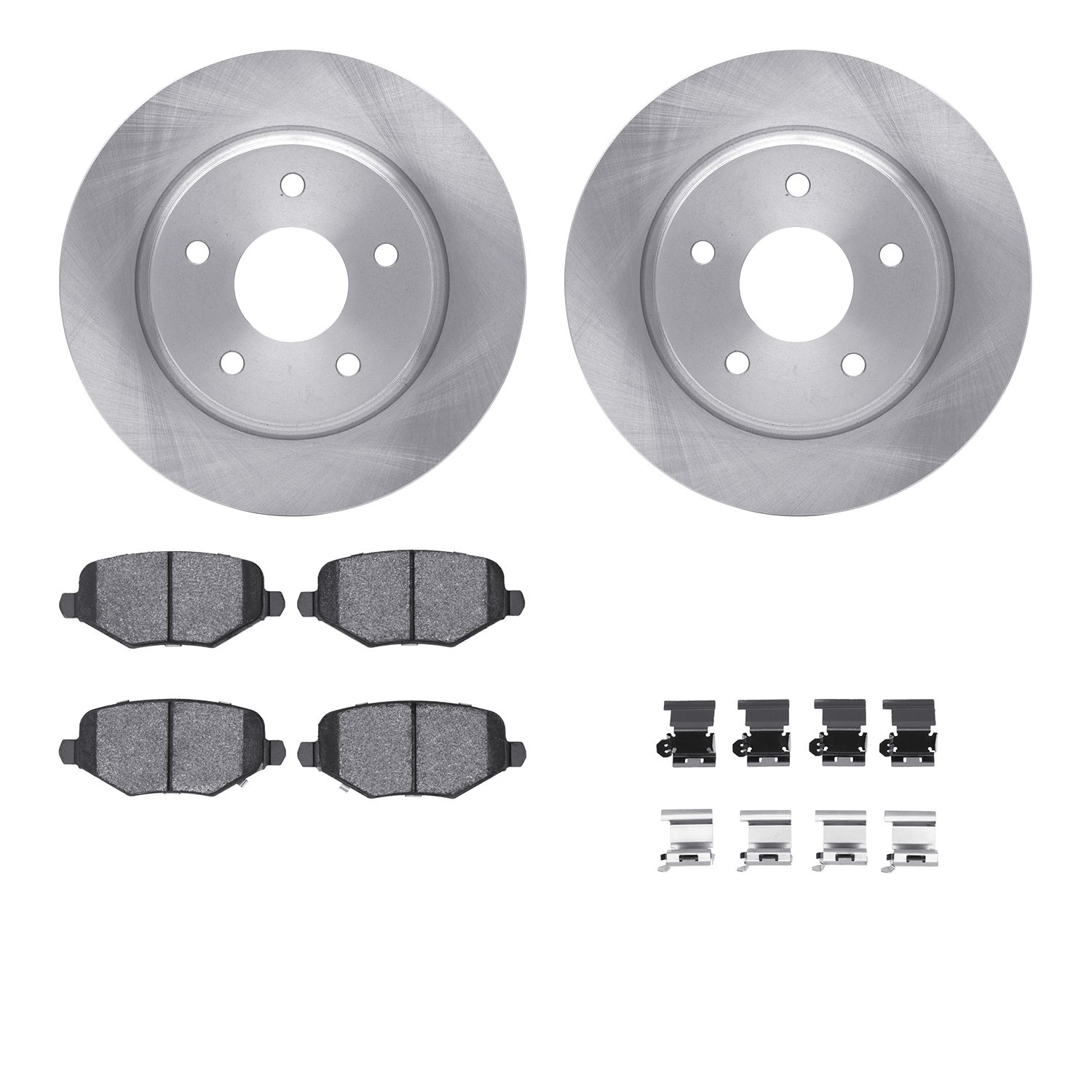 6512-40478 Brake Rotors w/5000 Advanced Brake Pads Kit with Hardware, 2012-2016 Mopar, Position: Rear