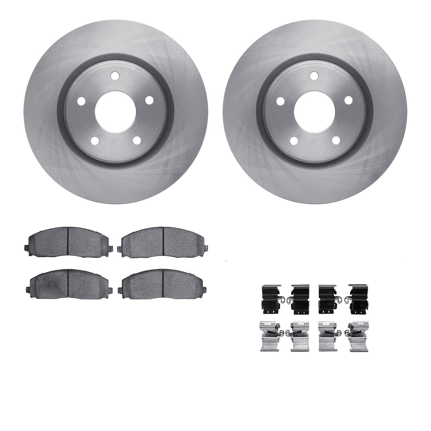 6512-40492 Brake Rotors w/5000 Advanced Brake Pads Kit with Hardware, Fits Select Multiple Makes/Models, Position: Front