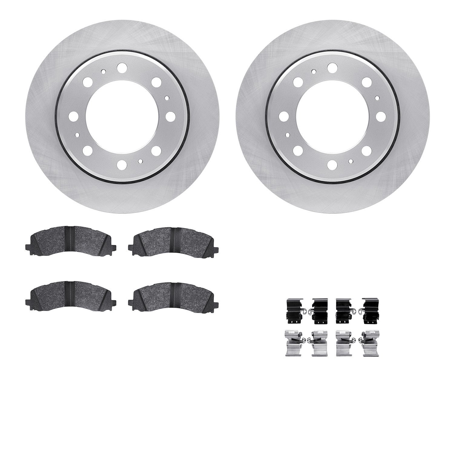 6512-40518 Brake Rotors w/5000 Advanced Brake Pads Kit with Hardware, Fits Select Mopar, Position: Rear