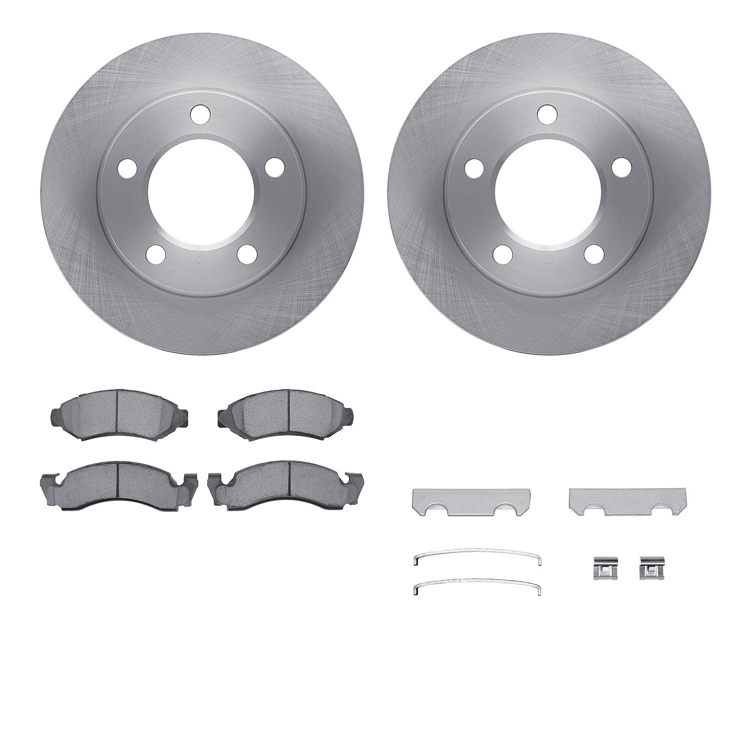 6512-42132 Brake Rotors w/5000 Advanced Brake Pads Kit with Hardware, 1978-1978 Mopar, Position: Front