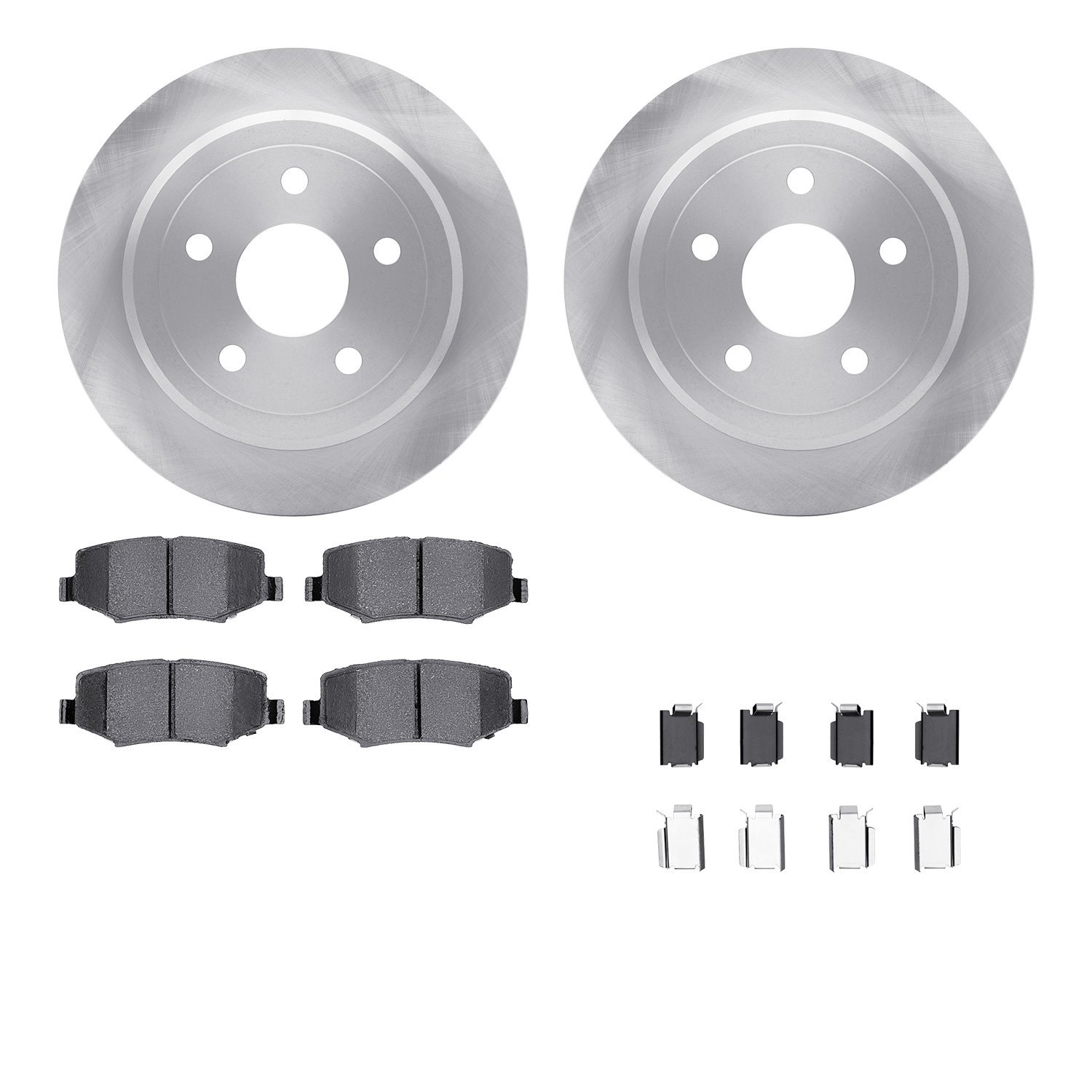 6512-42198 Brake Rotors w/5000 Advanced Brake Pads Kit with Hardware, 2007-2018 Mopar, Position: Rear