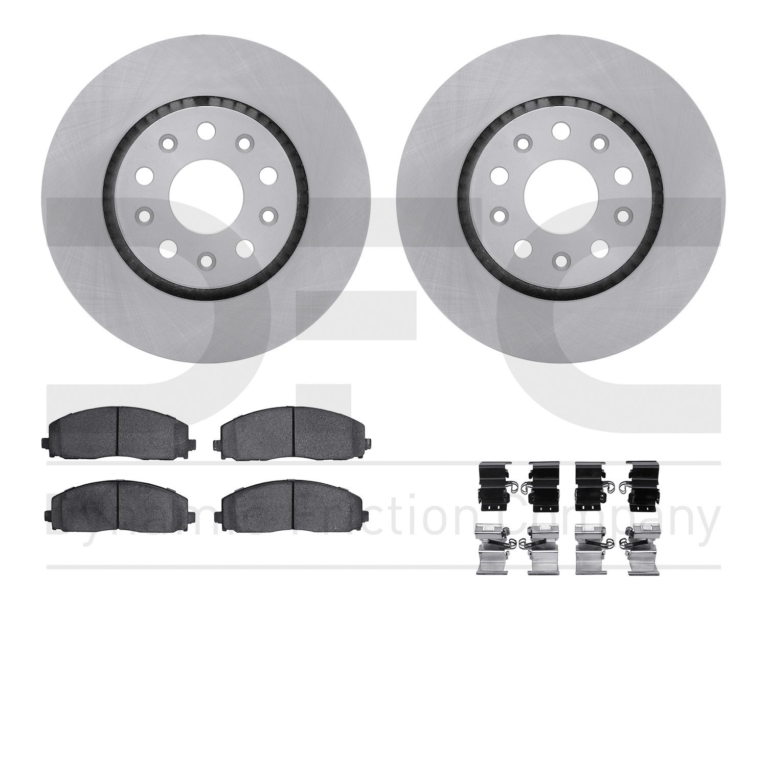 6512-42210 Brake Rotors w/5000 Advanced Brake Pads Kit with Hardware, Fits Select Mopar, Position: Front