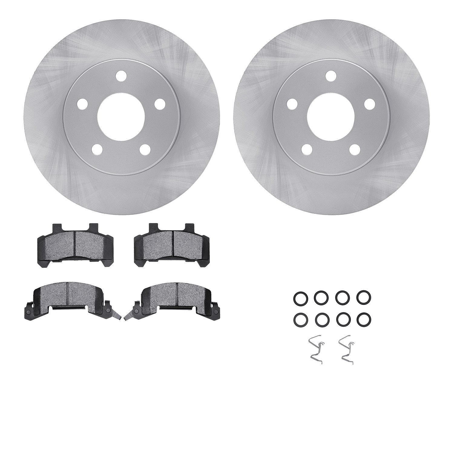 6512-45052 Brake Rotors w/5000 Advanced Brake Pads Kit with Hardware, 1980-1989 GM, Position: Front
