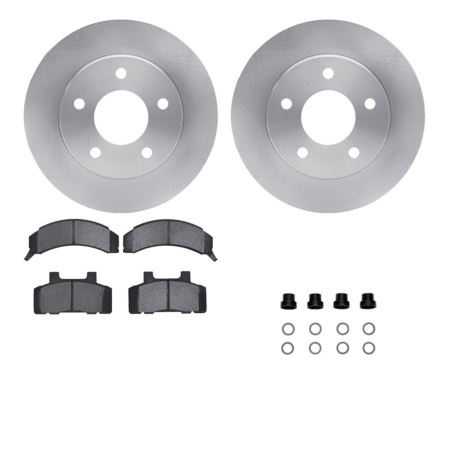 6512-45055 Brake Rotors w/5000 Advanced Brake Pads Kit with Hardware, 1983-1990 GM, Position: Front