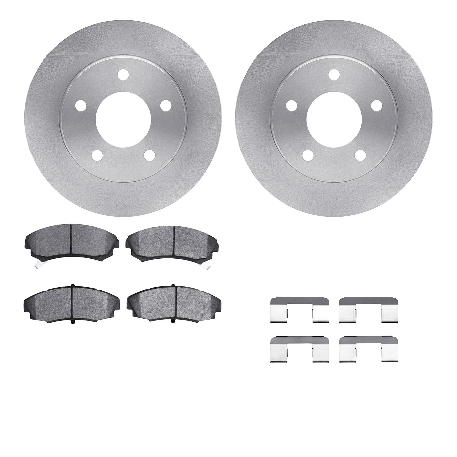 6512-45057 Brake Rotors w/5000 Advanced Brake Pads Kit with Hardware, 1986-1992 GM, Position: Front