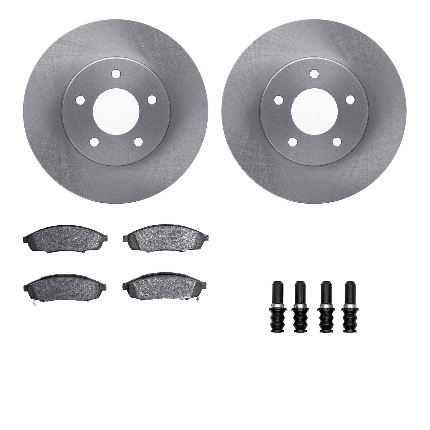 6512-45076 Brake Rotors w/5000 Advanced Brake Pads Kit with Hardware, 1994-2001 GM, Position: Front