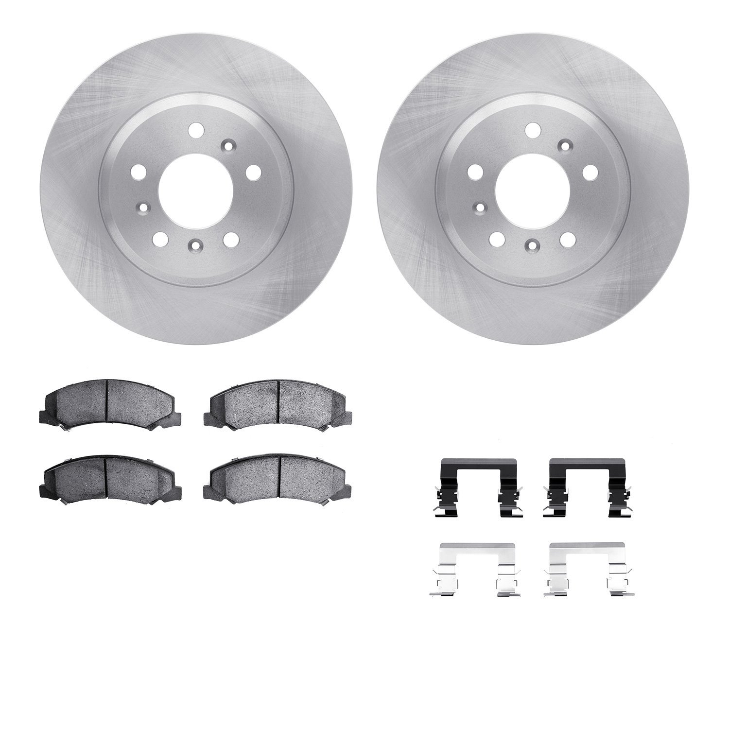6512-45092 Brake Rotors w/5000 Advanced Brake Pads Kit with Hardware, 2006-2016 GM, Position: Front