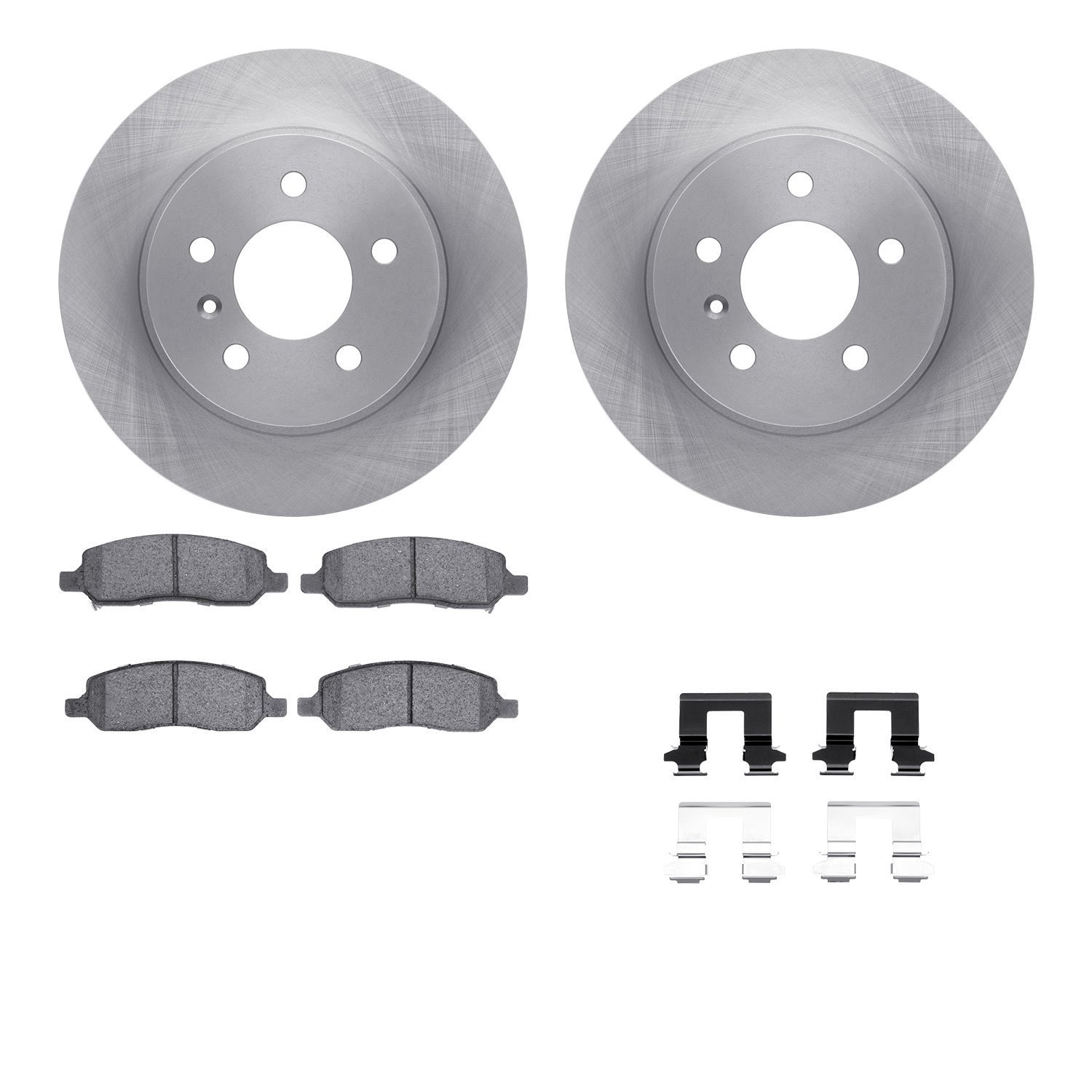 6512-45100 Brake Rotors w/5000 Advanced Brake Pads Kit with Hardware, 2006-2011 GM, Position: Rear