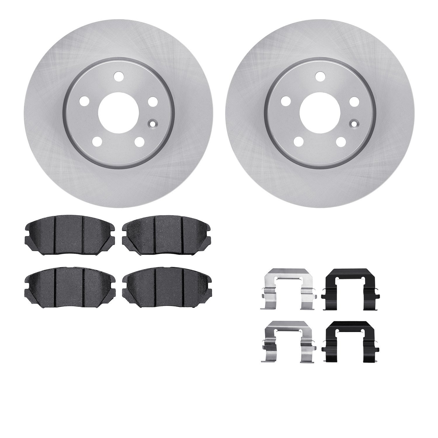 6512-45116 Brake Rotors w/5000 Advanced Brake Pads Kit with Hardware, 2010-2017 GM, Position: Front