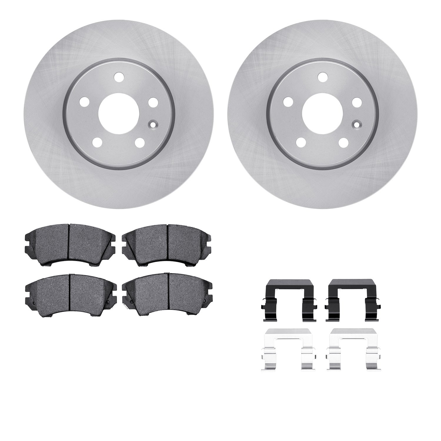 6512-45117 Brake Rotors w/5000 Advanced Brake Pads Kit with Hardware, 2010-2015 GM, Position: Front