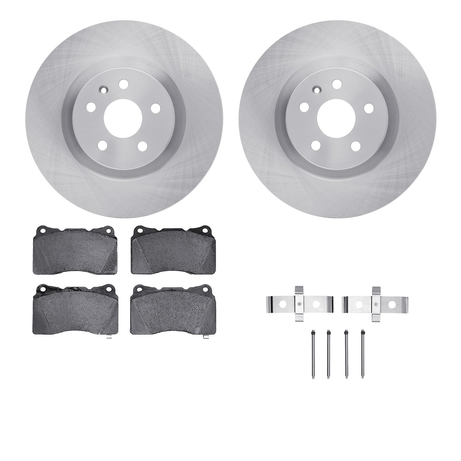 6512-45127 Brake Rotors w/5000 Advanced Brake Pads Kit with Hardware, 2009-2009 GM, Position: Front