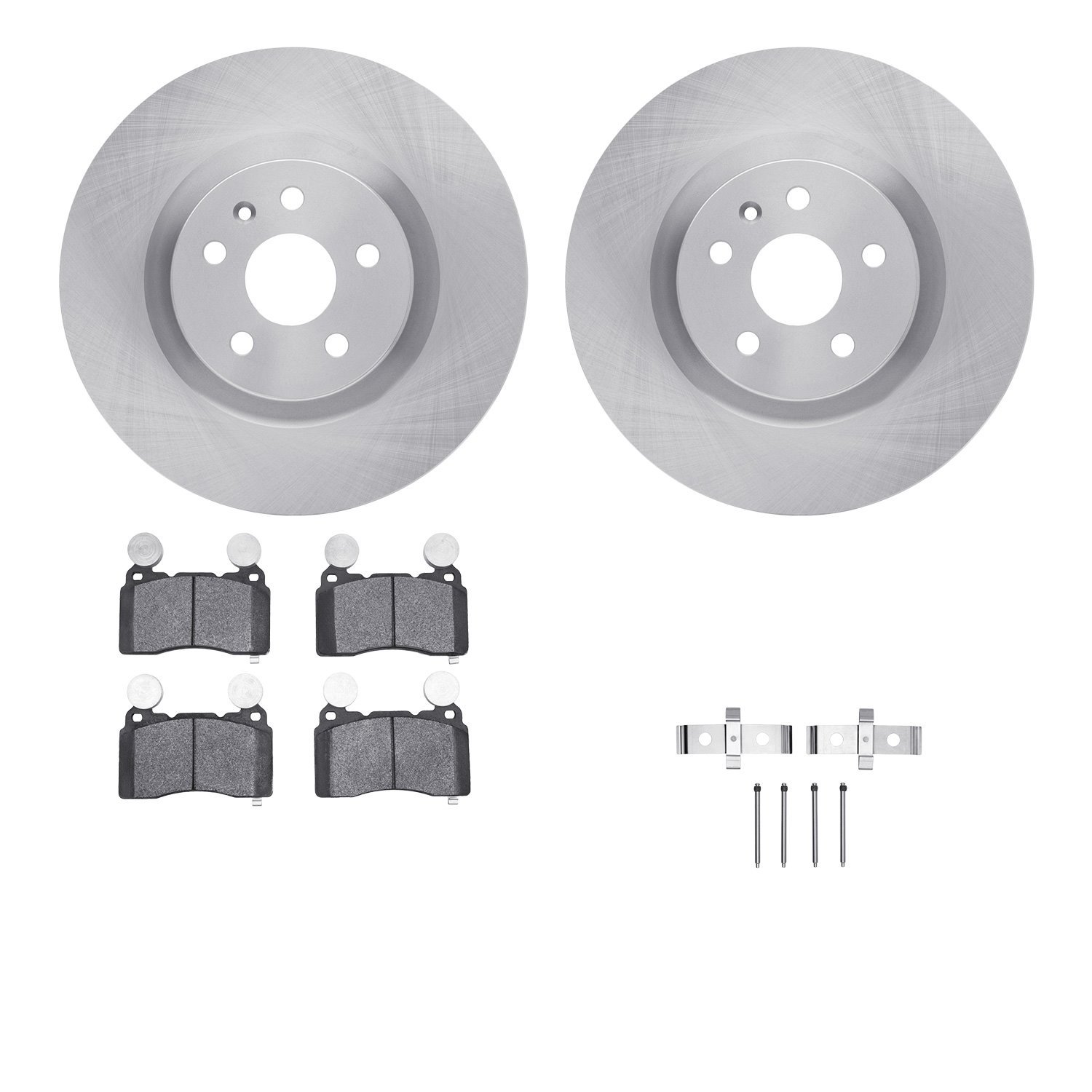 6512-45130 Brake Rotors w/5000 Advanced Brake Pads Kit with Hardware, 2010-2015 GM, Position: Front