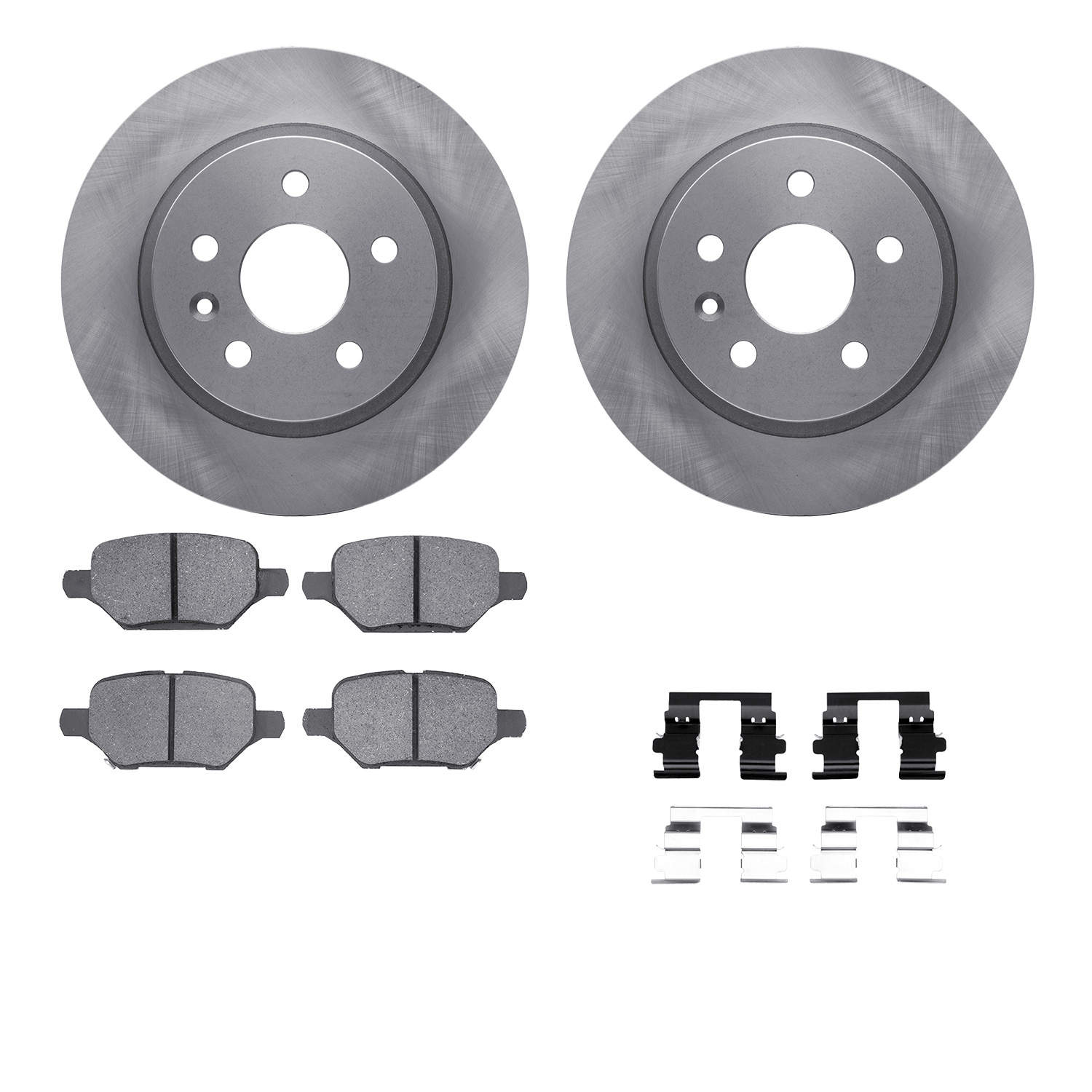 6512-45143 Brake Rotors w/5000 Advanced Brake Pads Kit with Hardware, Fits Select GM, Position: Rear