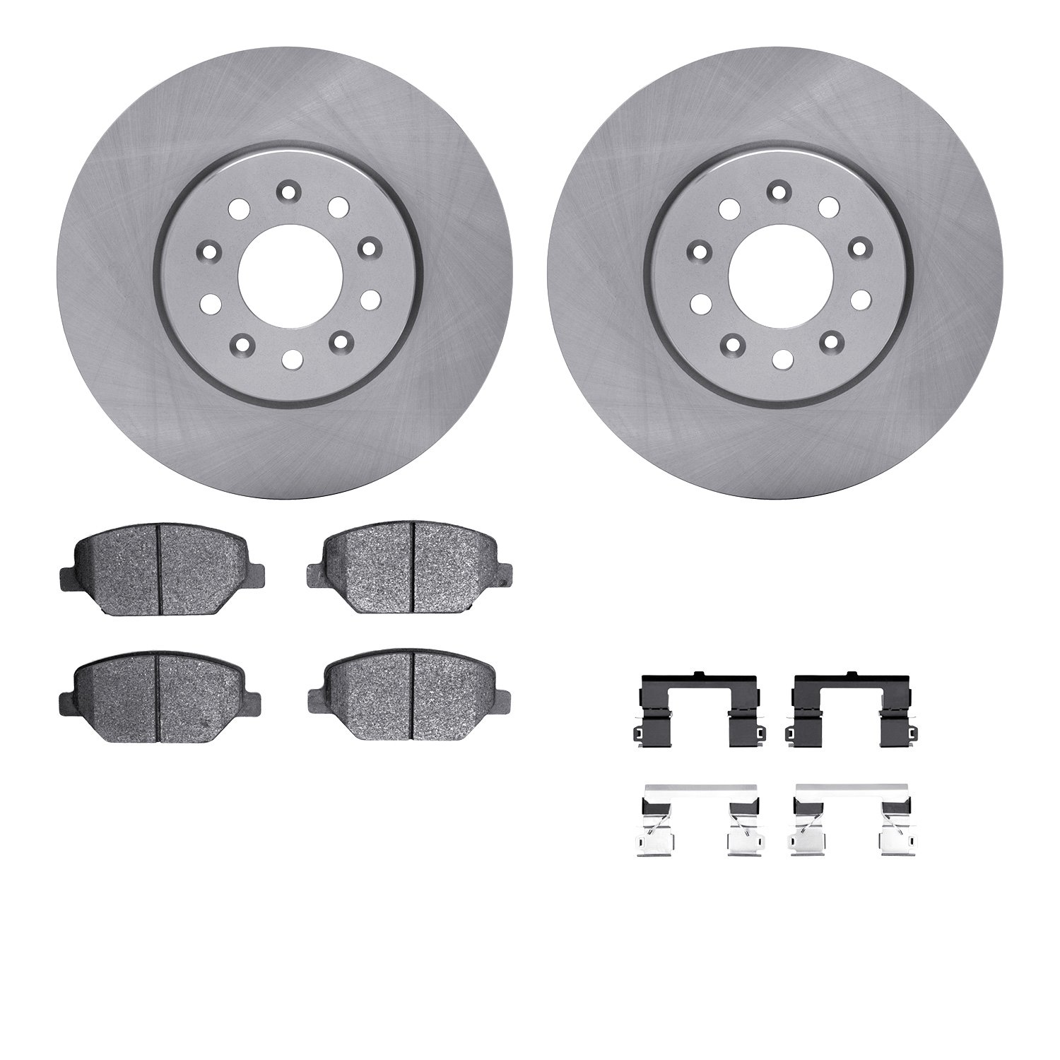 6512-45166 Brake Rotors w/5000 Advanced Brake Pads Kit with Hardware, 2016-2020 GM, Position: Front
