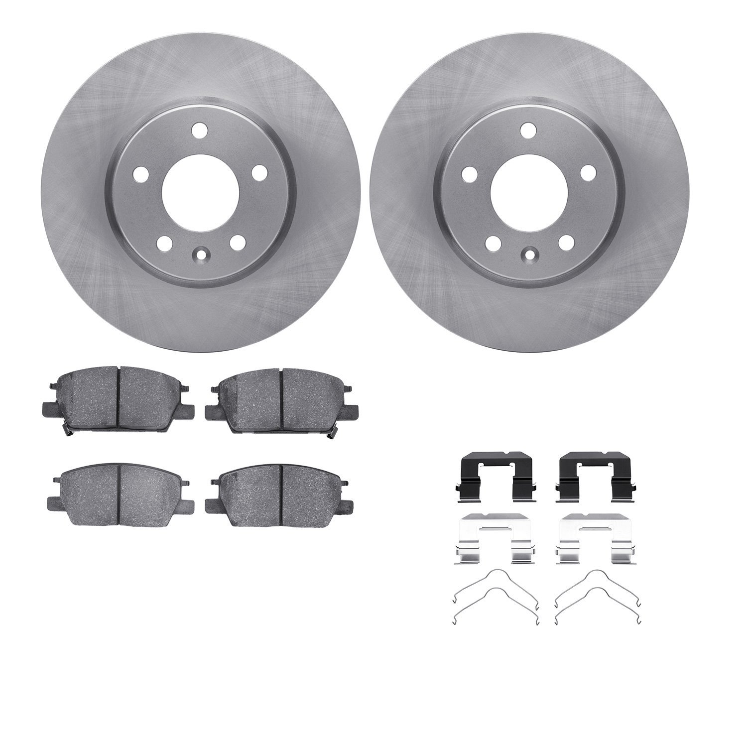 6512-45173 Brake Rotors w/5000 Advanced Brake Pads Kit with Hardware, 2016-2020 GM, Position: Front