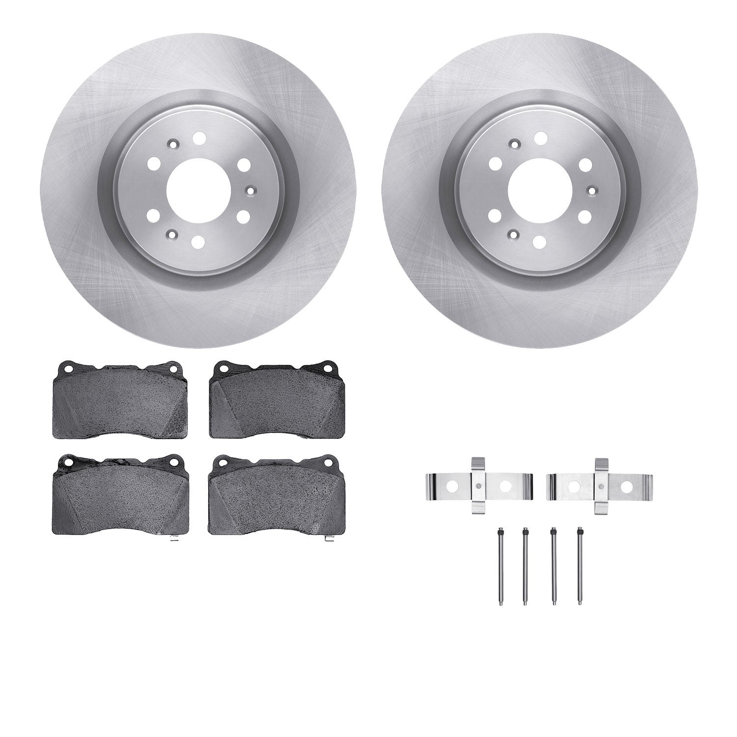 6512-46129 Brake Rotors w/5000 Advanced Brake Pads Kit with Hardware, 2004-2011 GM, Position: Front