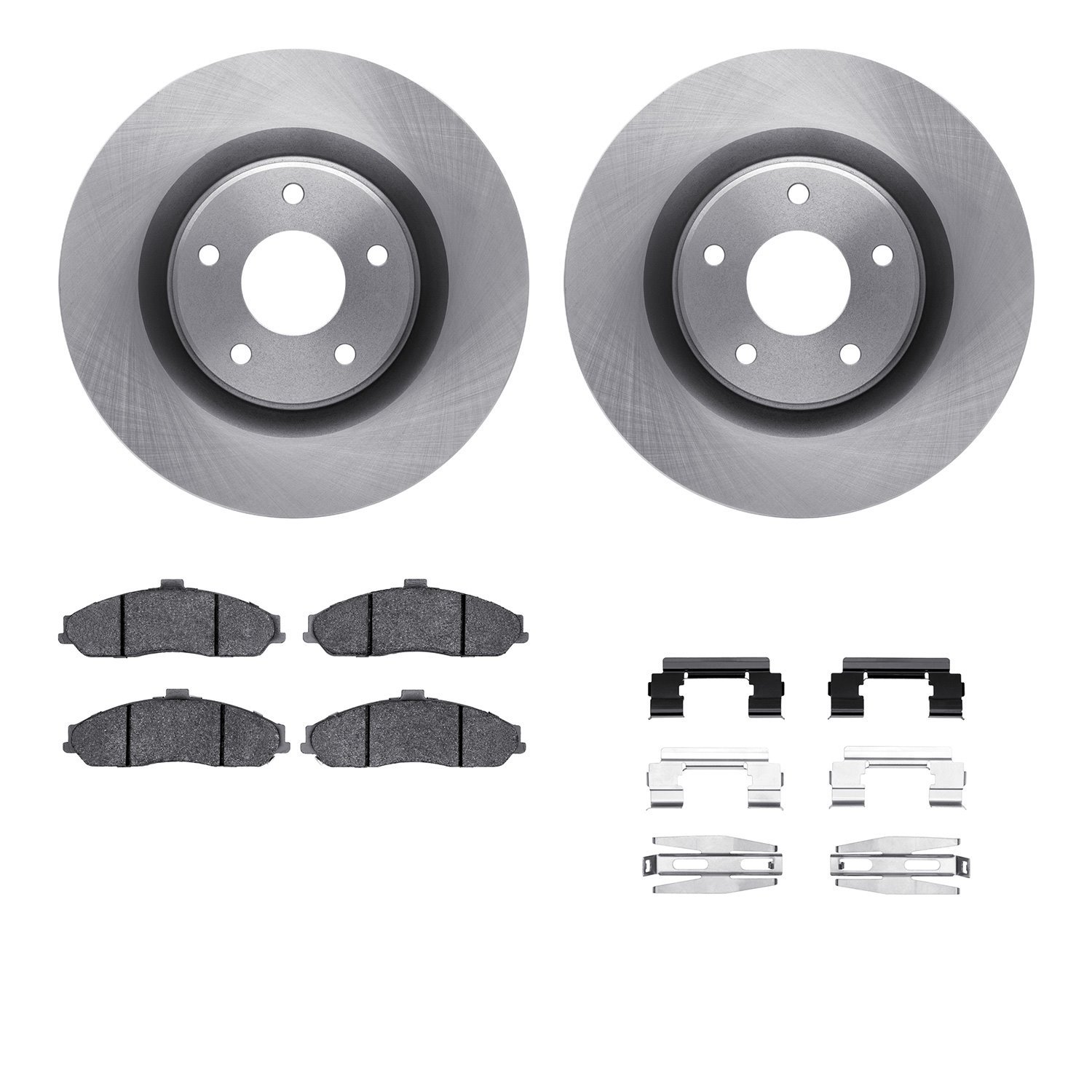 6512-46153 Brake Rotors w/5000 Advanced Brake Pads Kit with Hardware, 2010-2010 GM, Position: Front