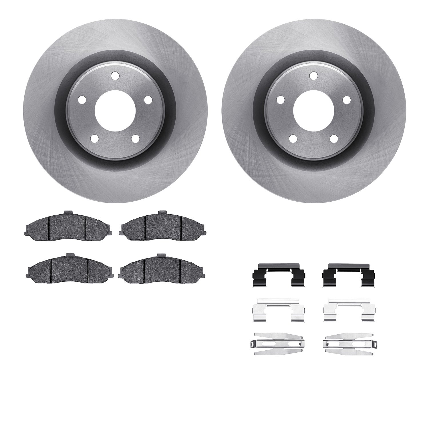 6512-46154 Brake Rotors w/5000 Advanced Brake Pads Kit with Hardware, 2011-2013 GM, Position: Front
