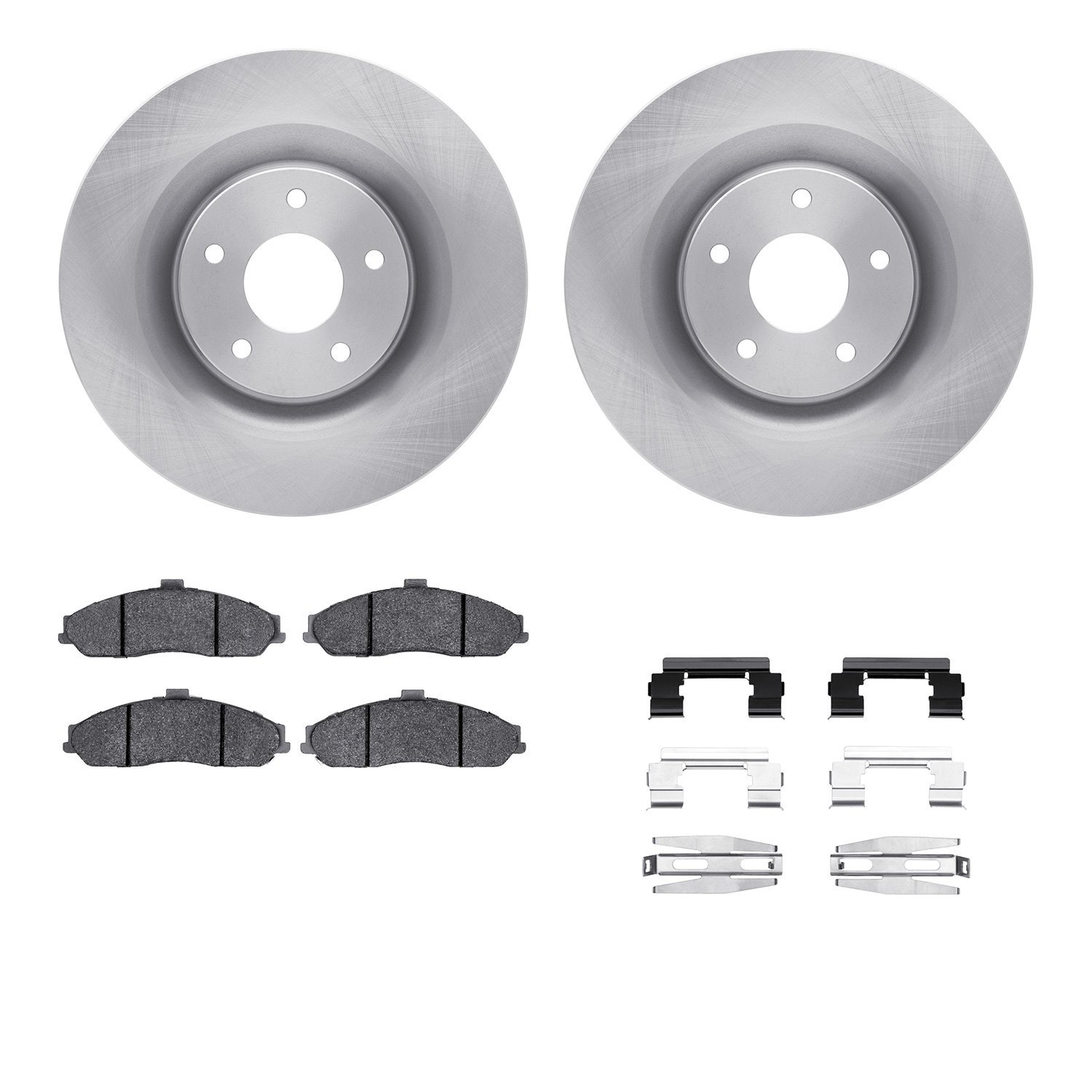 6512-46165 Brake Rotors w/5000 Advanced Brake Pads Kit with Hardware, 2010-2010 GM, Position: Front