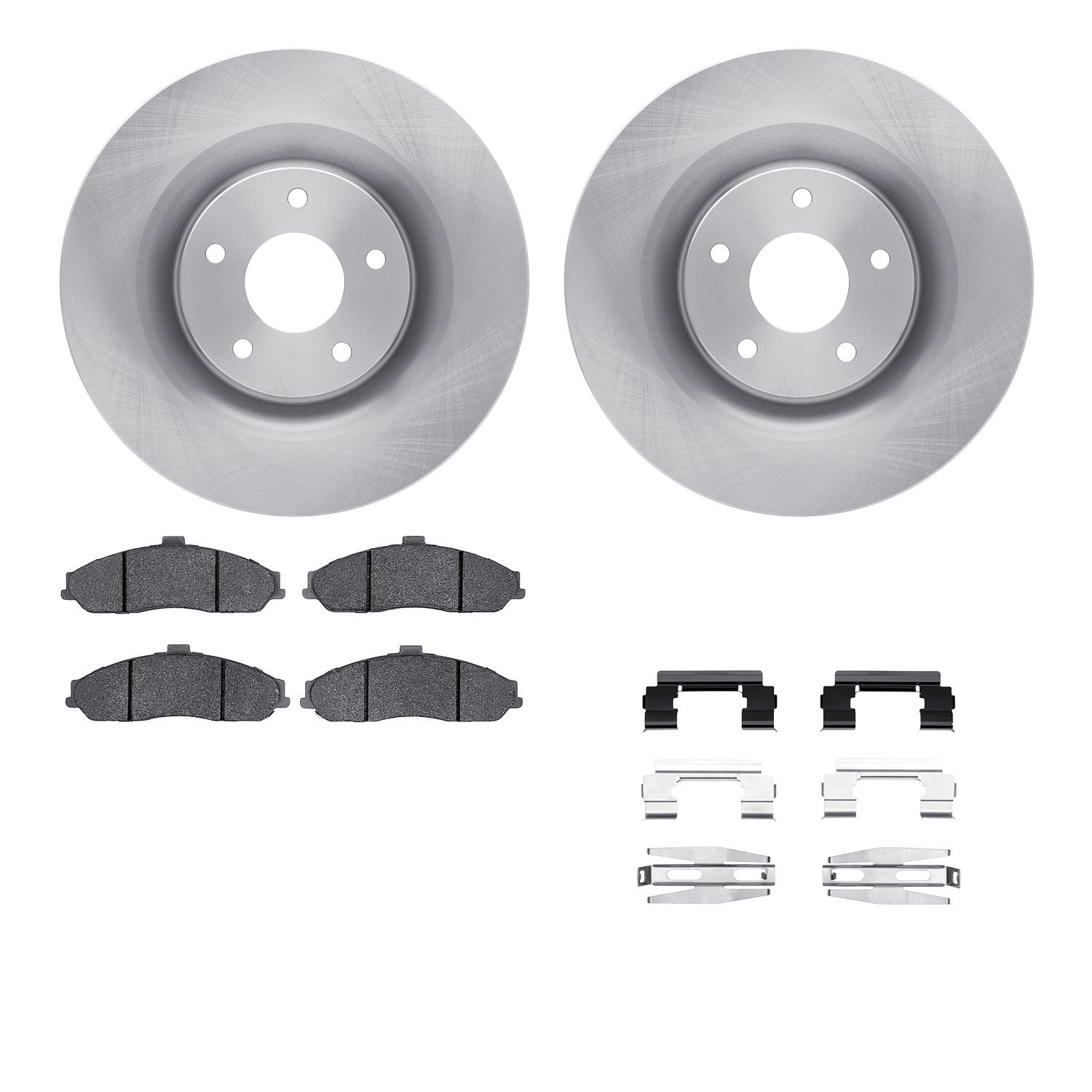 6512-46166 Brake Rotors w/5000 Advanced Brake Pads Kit with Hardware, 2011-2013 GM, Position: Front