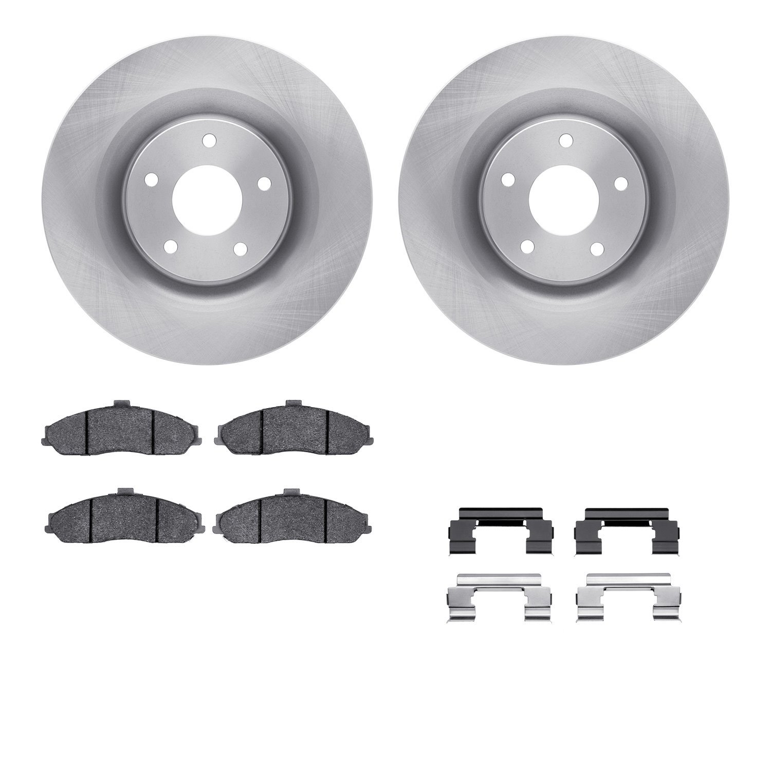6512-46167 Brake Rotors w/5000 Advanced Brake Pads Kit with Hardware, 2005-2009 GM, Position: Front