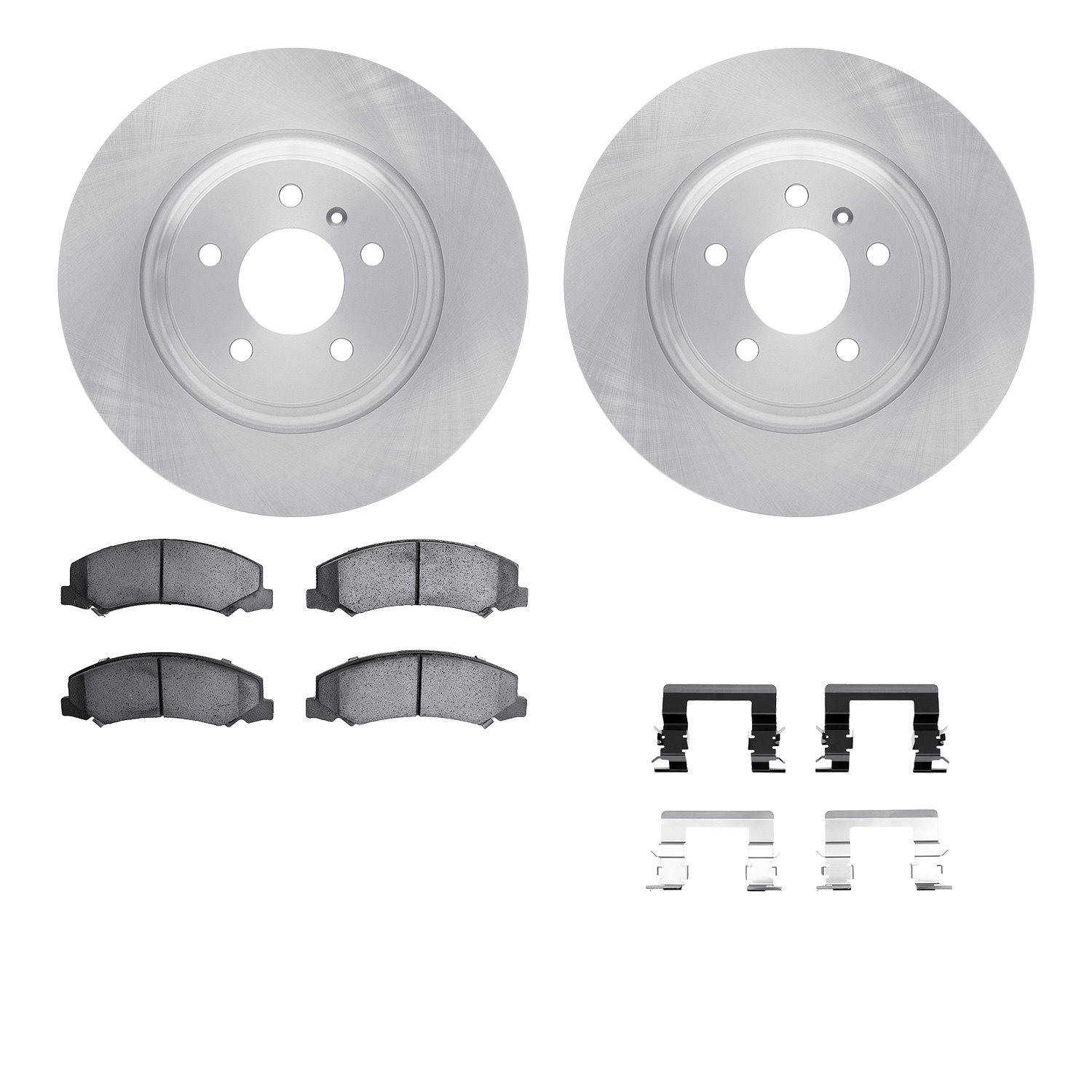 6512-46181 Brake Rotors w/5000 Advanced Brake Pads Kit with Hardware, 2012-2016 GM, Position: Front