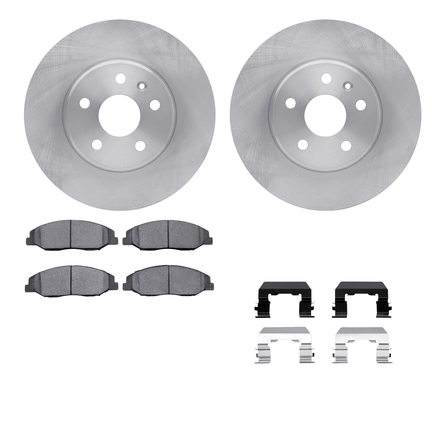 6512-46200 Brake Rotors w/5000 Advanced Brake Pads Kit with Hardware, 2008-2014 GM, Position: Front