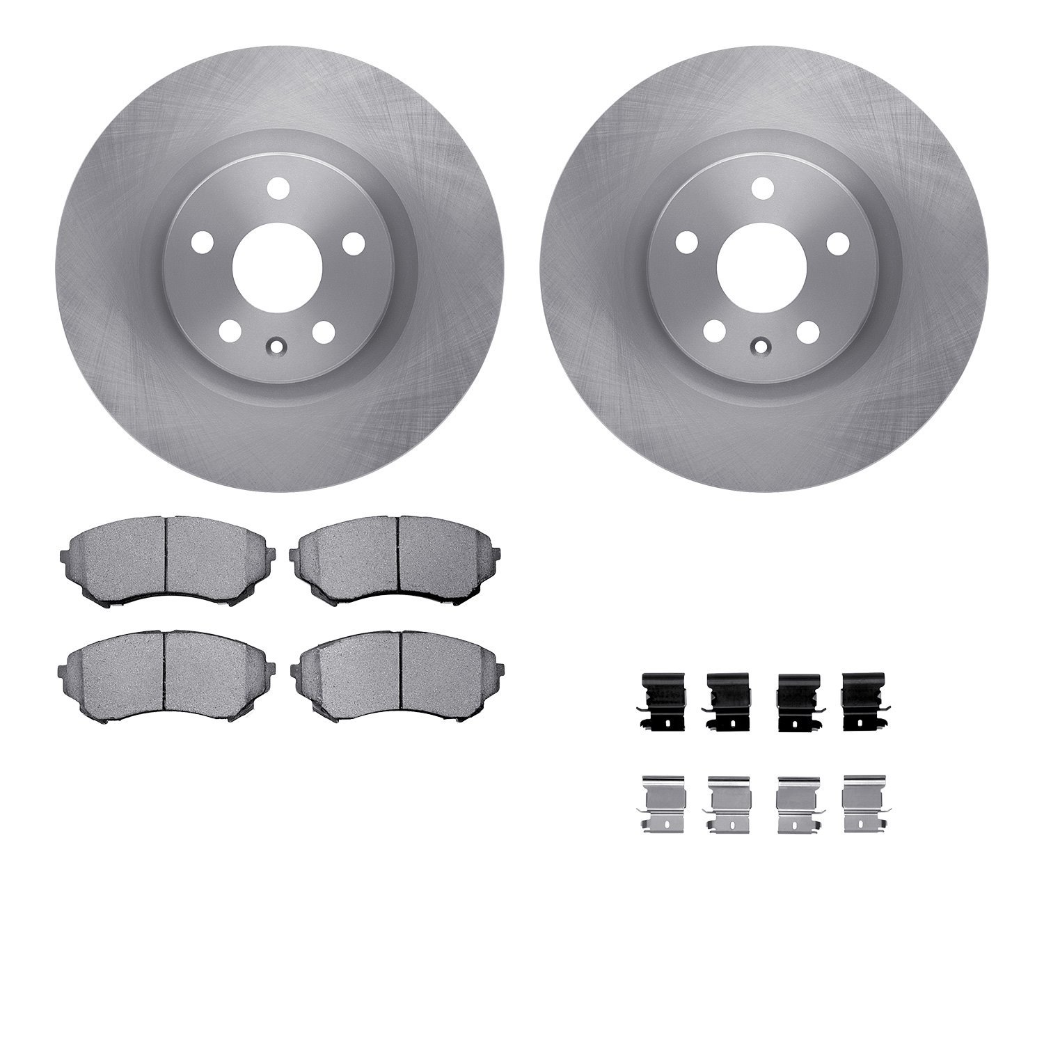 6512-46208 Brake Rotors w/5000 Advanced Brake Pads Kit with Hardware, 2008-2014 GM, Position: Front