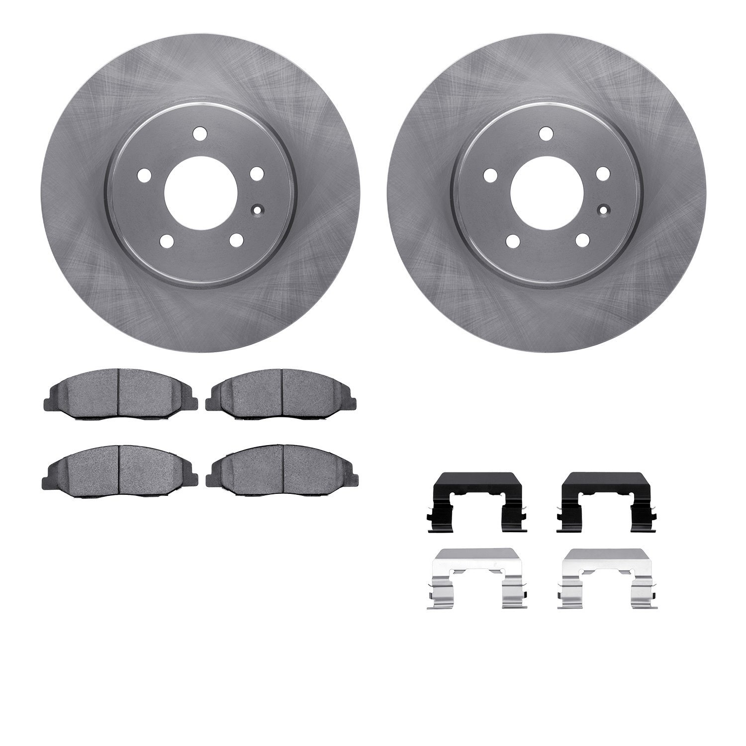 6512-46217 Brake Rotors w/5000 Advanced Brake Pads Kit with Hardware, 2009-2011 GM, Position: Front