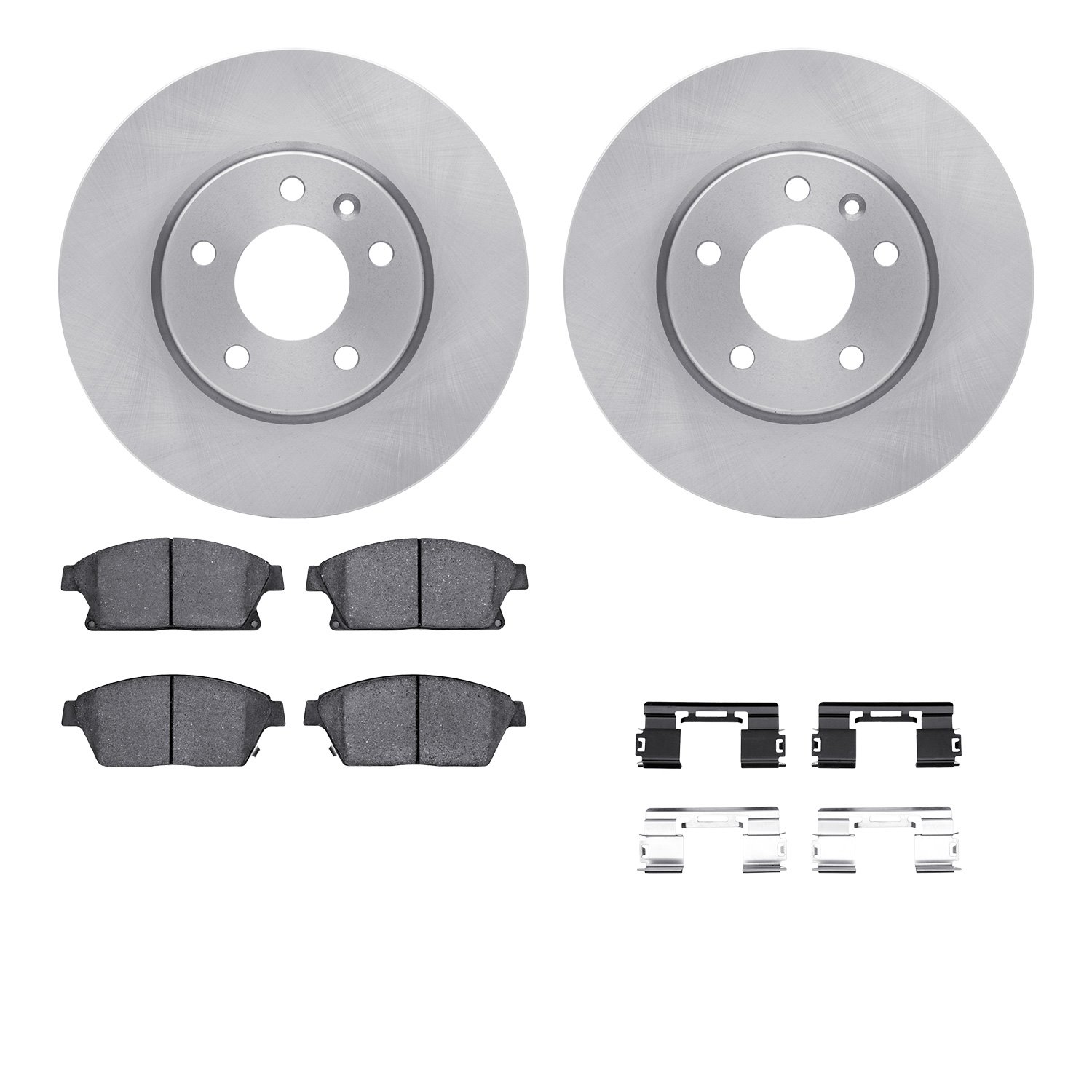 6512-46231 Brake Rotors w/5000 Advanced Brake Pads Kit with Hardware, 2013-2019 GM, Position: Front
