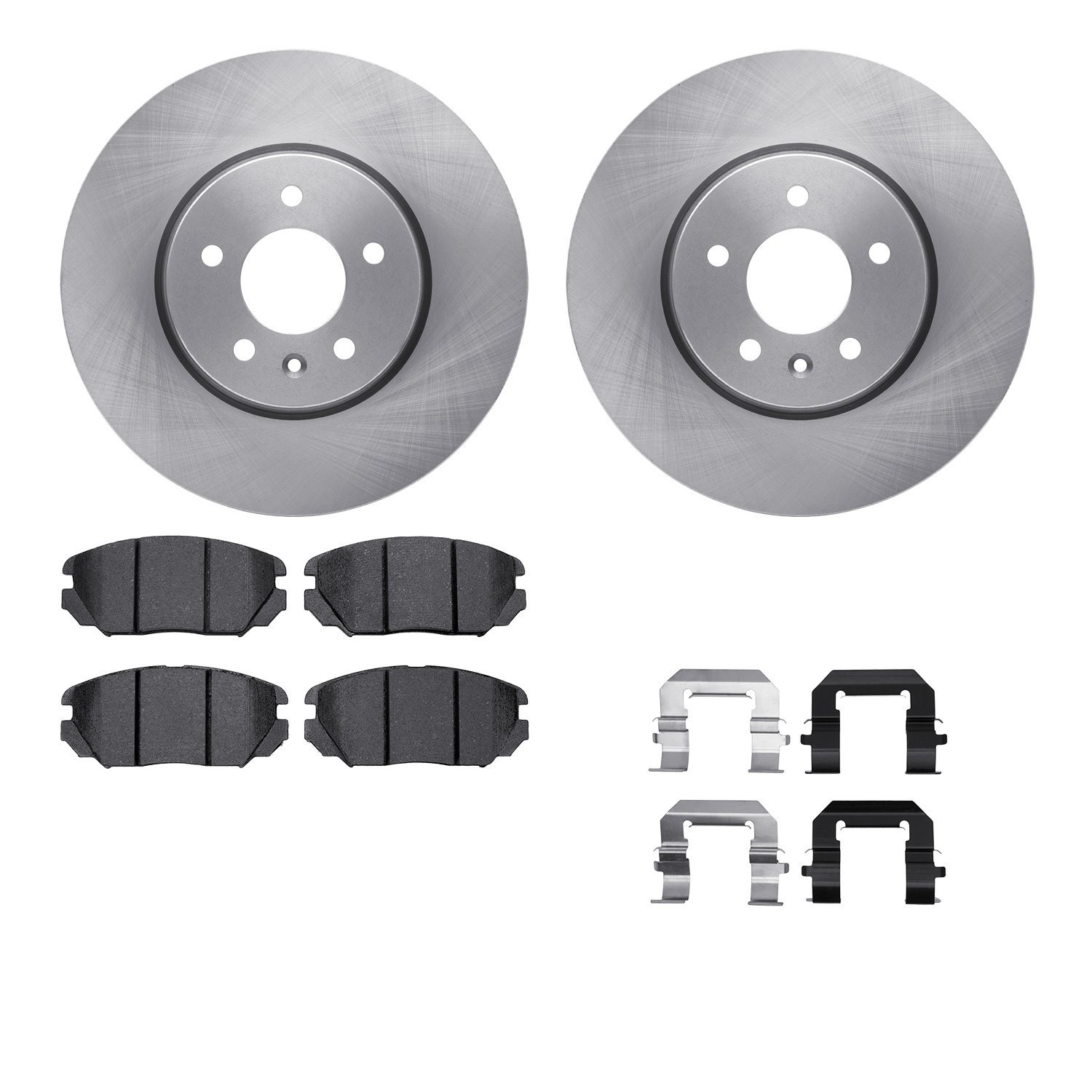 6512-46267 Brake Rotors w/5000 Advanced Brake Pads Kit with Hardware, 2014-2019 GM, Position: Front
